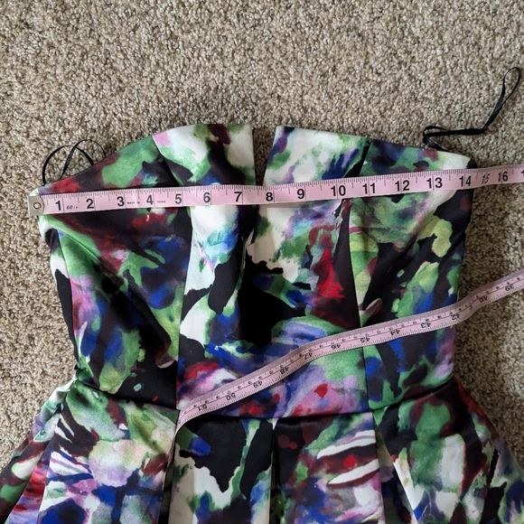 PARKER 'Tamara' Floral Sateen Strapless Notch Bodice Ball Gown Size 2 - Picture 11 of 11